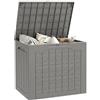 Outsunny Baule da Esterno da 97L in PP, Baule da Giardino Impermeabile con Maniglie Integrate e Gancio per Lucchetto, Contenitore da Esterno per Giardino Patio Piscina, Cachi