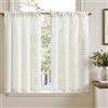 TOPICK tenda a pannello lino tenda bistrò 2 pezzi 90L x 115A cm bianco