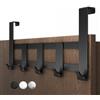 Menz Appendiabiti da porta, 5 ganci, nero, da appendere, estremamente resistente - appendini da porta, ganci appendiabiti da porta, appendi abiti per porte