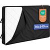 Twinzen Custodia Materasso Culla/Lettino 70x140 cm Trasloco e Stoccaggio, Spessore 15cm - Coprimaterasso con Zip e 4 Maniglie Oeko-Tex