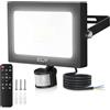CLY Faretto Led da Esterno con Sensore di Movimento 60W, 5640LM Faretti Led da Esterno con Telecomando 4 Modalità 10 Luminosità Fari LED Esterno Bianca Fredda Faro led da Esterno IP66 Impermeabile