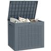 Outsunny Baule da Esterno da 97L in PP, Baule da Giardino Impermeabile con Maniglie Integrate e Gancio per Lucchetto, Contenitore da Esterno per Giardino Patio Piscina, Grigio Chiaro