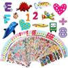 Vicloon 40 fogli di varietà di adesivi 3D per bambini, oltre 1100 adesivi per bambini gonfi per regali gratificanti scrapbooking tra cui animali, numeri, lettere, emoji, dinosauri, frutta, aereo e