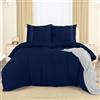 Utopia Bedding Copripiumino Una Piazza E Mezza - Copripiumino In Microfibra Di Poliestere 200x200cm + Federe Ricamate 80x80cm - (Blu Marino)
