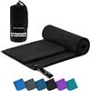 Zenacross Asciugamano Palestra con Borsa per il Trasporto - Asciugamano Microfibra a Rapida Asciugatura e Versatile - Telo Palestra Taglie M - 140 x 70 cm - Nero