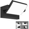 Klighten 24W LED Lampade da Parete Esterno Interno IP65, Lampada Muro Orientabile Applique da Parete Moderno in Alluminio per Corridoio Ingresso Giardini, Nero, 1500 LM, Bianco freddo 5700K-6000K