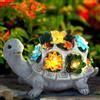 Pawfly Statue da Giardino Solari Decorazioni Tartaruga con Piante Grasse e 7 Luci LED Statua Tartaruga in Resina Luci Solari per Esterni da Balcone Terrazzo Veranda Prato e Cortile