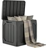 Outsunny Baule da Giardino 121L in Plastica con Maniglie 56x45x53 cm Nero
