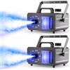 DazzlingStage 2PCS Macchina del Fumo da 1200W con Telecomando, 9 LED RGB Effetti Luce Fascio Discoteca 14 Colori Macchina della Nebbia Stroboscopica per DJ Halloween Matrimonio Natale Palcoscenico