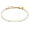 GD GOOD.designs Bracciale con perle da donna con perle in pietra naturale vera da 4 mm | Pietra preziosa regolabile con placcatura in oro 18K (15-19 cm) | Bracciale in giada resistente all'acqua,