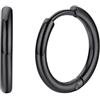 FaithHeart Orecchini da Uomo e da Donna, 12mm Huggie Orecchini a Cerchio, Acciaio Chirurgico 316L, Regalo per Lui, Impermeabile Anti-allergico, Confezione Regalo Inclusa