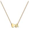 GD GOOD.designs Collana con lettera N e ciondolo a cuore | Collana personalizzata in acciaio inox 316L - placcata oro 18K | Collana regolabile da donna 42-47 cm