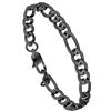 PROSTEEL 06MM Nero Braccialetto Catena Figaro 3 in 1 Catena Spessa Struttura Alternata a Tre Anelli Neutro e Minimalista Bracciale Uomo Argento Struttura Stabile