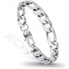 PROSTEEL 09MM Argento Braccialetto Catena Figaro 3 in 1 Catena Spessa Struttura Alternata a Tre Anelli Neutro e Minimalista Bracciale Uomo Argento Struttura Stabile