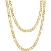 PROSTEEL Collana catena figaro 65 cm oro acciaio inossidabile placcato oro 18K 9 mm di larghezza