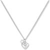 GD GOOD.designs Collana con cuore in argento e pendente con zirconi | Elegante collana in acciaio inossidabile 316L in argento | Collana regolabile da donna (42-47 cm)