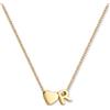 GD GOOD.designs Collana con lettera R e ciondolo a cuore | Collana personalizzata in acciaio inox 316L - placcata oro 18K | Collana regolabile da donna 42-47 cm