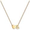 GD GOOD.designs Collana con lettera S e ciondolo a cuore | Collana personalizzata in acciaio inox 316L - placcata oro 18K | Collana regolabile da donna 42-47 cm