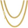 FaithHeart 6MM 50CM Oro Collane Uomo Catenina Cubana 45-75cm Hiphop Rock Gioielli da Ballo Collana Uomo Acciaio Alta Qualità con Chiusura Sicura Choker Girocollo Impilamento Antiallergico