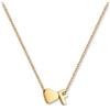 GD GOOD.designs Collana con lettera F e ciondolo a cuore | Collana personalizzata in acciaio inox 316L - placcata oro 18K | Collana regolabile da donna 42-47 cm