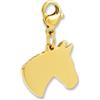 GD GOOD.designs Charms pendente cavallo con chiusura a moschettone | Pendente per collana in acciaio inox 316L | Charm per bracciale componibile in oro 18K | Impermeabile e ipoallergenico