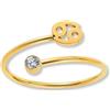 GD GOOD.designs Anello zodiacale Cancro in oro con zircone per donne - Anello da donna placcato in oro 18K in acciaio inossidabile 316L | Anello regolabile (misura 52-60) e impermeabile - incl. scatola regalo.