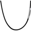 PROSTEEL 2/3MM Collana in Pelle Caucciu Cordina Nera Impermeabile Uomo Acciaio 41-76CM Corda di Cuoio Accessori Ciondoli