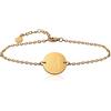 GD GOOD.designs Bracciale con lettere in oro I 18k placcato in oro vero I ciondolo con incisione delle iniziali (M)