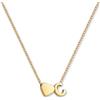 GD GOOD.designs Collana con lettera C e ciondolo a cuore | Collana personalizzata in acciaio inox 316L - placcata oro 18K | Collana regolabile da donna 42-47 cm