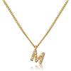 GD GOOD.designs Catena di lettere d'oro da donna I Collana placcata in oro 18 carati con iniziali in zirconi I Catena di lettere d'oro in acciaio inossidabile (M)