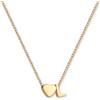 GD GOOD.designs Collana con lettera L e ciondolo a cuore | Collana personalizzata in acciaio inox 316L - placcata oro 18K | Collana regolabile da donna 42-47 cm