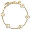 GD GOOD.designs Bracciale con trifoglio dorato da donna | Bracciale portafortuna regolabile in acciaio inossidabile 316L placcato oro 18 carati (16-21 cm) | Impermeabile e ipoallergenico