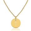 GD GOOD.designs Collana di lettere in oro (regolabile) Collana in oro con ciondolo a lettera rotonda (T)
