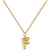 GD GOOD.designs Collana Lettera Oro Bubble | Ciondolo con Iniziale in Acciaio Inossidabile Placcato Oro 18K - Resistente all'Acqua & Anallergico | Collana Donna F