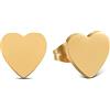 GD GOOD.designs Orecchini a bottone a forma di cuore in oro per donna | confezione regalo inclusa | orecchini con cuori dorati | regalo di San Valentino per lei