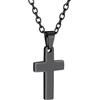 PROSTEEL Collana Croce Uomo, in Acciaio Inox Chirurgico, Cristiana Gioilli per Uomini Donne Famiglia, Ciondolo 31mm Nero, Confezione Regalo Inclusa