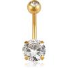 GD GOOD.designs Piercing all'ombelico in Acciaio Chirurgico I Piercing da Donna con Pietra Zirconia e Cristallo