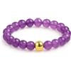 GD GOOD.designs Anello Antistress con Perle in Pietra Naturale | Anello Elastico da Donna con Perle di Ametista e Perla S925 Placcata Oro 18K | Impermeabile - Misura 54-60