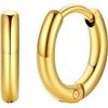 FaithHeart Orecchini da Uomo e da Donna, 8mm Huggie Orecchini a Cerchio, Acciaio Chirurgico 316L, Regalo per Lui, Impermeabile Anti-allergico, Confezione Regalo Inclusa