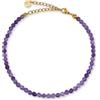 GD GOOD.designs EST. 2015 - Cavigliera da donna con perle sottili, 4 mm, resistente all'acqua, in pietra naturale multicolore con chiusura regolabile in oro 18 carati, 22-27 cm