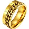 FaithHeart Anello da dito in acciaio inox per uomo e donna, con catena regalo per compleanno, 62.1, Metallo, Nessuna pietra preziosa