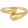 GD GOOD.designs Anello dorato regolabile da donna in acciaio inox - Chunky Rings impermeabili in oro 18K | Anello aperto da donna con scatola regalo (misure 52-60)