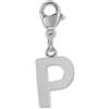 GD GOOD.designs Ciondolo con lettera P - catenina Ciondolo iniziale in acciaio inossidabile I ciondolo in acciaio chirurgico per braccialetto charm.