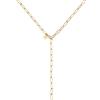 GD GOOD.designs Collana donna in filigrana Y-chain (catena ancora) con chiusura a gancio regolabile (Oro)