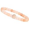 GD GOOD.designs EST. 2015 Bracciale con lettere e perle di quarzo naturale - Bracciale di perle personalizzato per donna con perle di lettere placcate oro 18 carati (G)