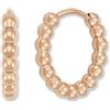 GD GOOD.designs Orecchini a cerchio da donna in acciaio inossidabile | Con sfere oro rosa (15 mm) | Mini orecchini a cerchio oro rosa 18 carati | Impermeabili e ipoallergenici