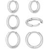 GD GOOD.designs Orecchini a cerchio in acciaio inossidabile argento per donna - 3 paia di eleganti cerchi argentati piccoli (12mm, 14mm, 16mm) | Orecchini in acciaio chirurgico in argento - Cerchi per uomo