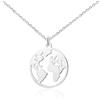 GD GOOD.designs Collana da donna con globo terrestre COLOUR - Impermeabile - Collana regolabile in acciaio inox con ciondolo a forma di mappa del mondo Argento