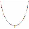 GD GOOD.designs Collana di perline colorate donna | Collana impermeabile con lettera Z | Ciondolo con iniziale in acciaio inox placcato oro 18K | Regolabile e delicata sulla pelle (40-45 cm)