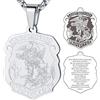 FaithHeart Medaglia Arcangelo Collana San Michele Ciondolo San Michele Guardiano Personalizzabile Acciaio Inossidabile/Oro/Nero con Catena 55+5 cm Gioielli Religiosi per Uomo Donna